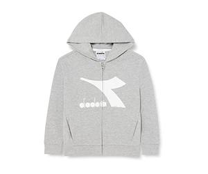 Diadora JU.Hoodie FZ, Light Middle Gray Melange, L Bambini e Ragazzi