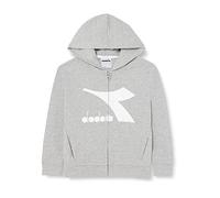 Diadora JU.Hoodie FZ, Light Middle Gray Melange, XS Bambini e Ragazzi