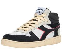 Diadora Magic Basket Demi Cut Suede Leather, Scarpe da Ginnastica Unisex-Adulto, White/Black/Dark Red, 45 EU