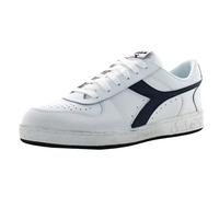 Diadora Magic Basket Low Icona, Scarpe da Ginnastica Unisex-Adulto, White/Blue Caspian Sea, 45 EU