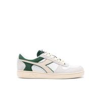 Diadora Magic Basket Low Suede Leather, Scarpe da Ginnastica Unisex-Adulto, White/FOGLIAGE Green, 42.5 EU