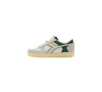 Diadora Magic Basket Low Suede Leather, Scarpe da Ginnastica Unisex-Adulto, White/Dark Forest, 41 EU