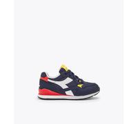 Diadora N.92 Ps, Scarpe da ginnastica, Unisex - Bambini e ragazzi, Peacoat White High Risk Red, 28 EU