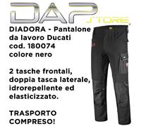 DIADORA - Pantalone da lavoro DUCATI multitasca,idorepellente,nero - cod.180074