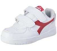 Diadora Raptor Low PS, Scarpe da Ginnastica, Unisex - Bambini e Ragazzi, Bianca White Persian Red, 34 EU