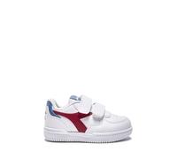 Diadora Raptor Low TD, Scarpe da Ginnastica, White/Salsa/Coronet Blue, 27 EU