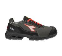 DIADORA Scarpa da Lavoro Antinfortunistica Modello Shark Stab Imp Leat Low S3 SRC ESD Colore: Nero/Rosso Fluo Taglia 42 EU
