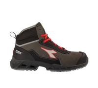DIADORA Scarpe da Lavoro Antinfortunistica Modello Shark Stab Imp Leat Mid S3 SRC ESD Colore: Nero/Rosso Fluo Taglia 44 EU