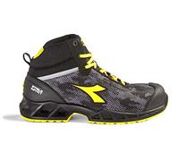 DIADORA Shark Stable Impact Mid S3 SRC ESD, Mocassino Unisex-Adulto, Nero/Grigio, 42 EU