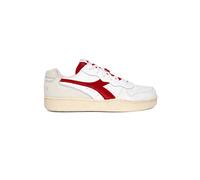 Diadora Sneakers Causal Mi Basket Low Paura in Pelle Bianco Rosso