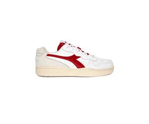 Diadora Sneakers Causal Mi Basket Low Paura in Pelle Bianco Rosso