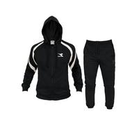 Diadora tracksuit Hoodie Tuta Zip Intera Cappuccio Uomo Ragazzo Nero