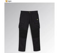 DIADORA UTILITY Pantaloni RIPSTOP CARGO da Lavoro Elasticizzati Nero S OUTLET