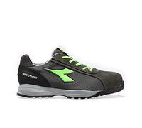 Diadora Glove Mds Text Low S1p Hro Src, Scarpe da lavoro Unisex - Adulto, Grigio Carbone/Verde Fluo, 37 EU
