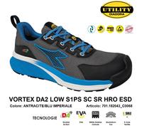 Diadora Utility scarpa da lavoro VORTEX DA2 LOW S1PS SC SR HRO ESD ANTRAC. BLU
