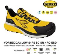 Diadora Utility scarpa da lavoro VORTEX DA2 LOW S1PS SC SR HRO ESD GIALLO