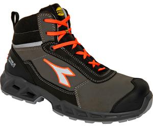 Diadora Utility Shark SI Mid Laether S3S, stivali di sicurezza u 48 EU female Nero/Grigio/Rosso Fluo