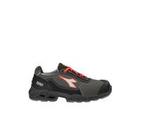Diadora Utility Shark SI Low Leather S3S, scarpe di sicurezza un 46 EU male Grigio Scuro/Nero/Rosso Fluo