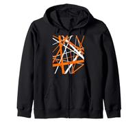 Diagonal Dynamics Burned-Orange e White Felpa con Cappuccio