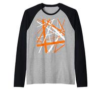Diagonal Dynamics Burned-Orange e White Maglia con Maniche Raglan