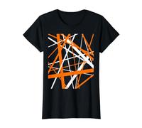 Diagonal Dynamics Burned-Orange e White Maglietta con Stampa Grafica Economica, Donna, Nero, S