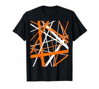 Diagonal Dynamics Burned-Orange e White Maglietta con Stampa Grafica Economica, Uomo, Nero, M