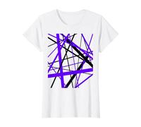Diagonal Dynamics Lilla-Viola e Nero Maglietta con Stampa Grafica Economica, Donna, Bianco, M
