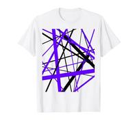 Diagonal Dynamics Lilla-Viola e Nero Maglietta con Stampa Grafica Economica, Uomo, Bianco, M
