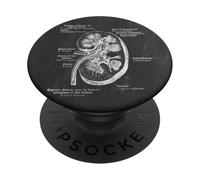 Diagramma del libro di testo di anatomia renale vintage a tema nefrologia PopSockets PopGrip Adesivo