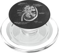 Diagramma del libro di testo di anatomia renale vintage a tema nefrologia PopSockets PopGrip per MagSafe