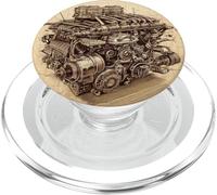 Diagramma del progetto del blocco motore vintage - Grafica dell"auto da uomo PopSockets PopGrip per MagSafe