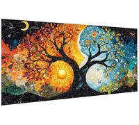 Diagramma Del Tai Chi Dipingere Con i Numeri Adulti,Senza Telaio 30x60cm,Kit di Pittura Acrilica Fai-da-Te Per Adulti Principianti,Tela Antipiega,Fai da Te Paint by Numbers Albero,Decora Regalo S-1