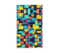 Diagramma geometrico quadrato. Bandiera decorativa per esterni, 9 x 1,5 m, bandiera verticale in poliestere