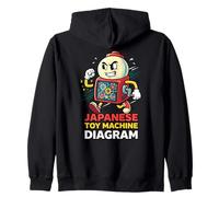 Diagramma Giapponese Kawaii Capsule Mascotte Felpa con Cappuccio