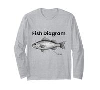 Diagramma Pesce Meme Pescatore papà Barca da Pesca Umorismo Maglia a Manica