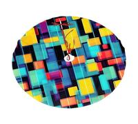 Diagramma quadrato di geometria stampata della copertura dell'albero del poliestere della peluche 30" per la decorazione delle vacanze, stuoia molle dell'ornamento di Natale