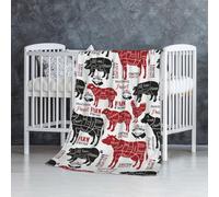 Diagrammi dei tagli di carne in macelleria,Coperta morbida, calda, anti-pilling, in flanella, peluche, 76 x 127 cm