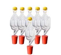 DIAH DO IT AT HOME Set di 6 gorgogliatori di fermentazione e tappi in gomma, set professionale a doppia bolla di tipo S con tappi antipolvere e tappi annoiati per la produzione di vino e birra, kit