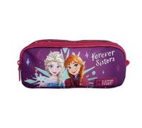 Diakakis Astuccio con 2 scomparti, motivo: Anna Elsa di Frozen, per bambini, regalo per il rientro a scuola, motivo Frozen "Forever Sisters"