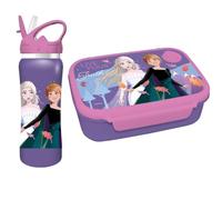 Diakakis Disney Frozen, set per il pranzo per bambini, con contenitore per sandwich e borraccia in acciaio inox da 500 ml, per scuola, viaggi, senza BPA