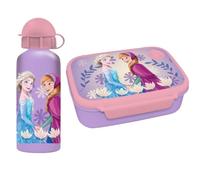 Diakakis Set per il pranzo per bambini, con contenitore per panini e borraccia in alluminio da 500 ml, per scuola e viaggi, senza BPA (Frozen 2)