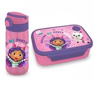 Diakakis Gabby's Dollhouse Kids Set Pranzo per Bambini - Porta Sandwich & Borraccia da 500 ml per Scuola e Viaggi - Set Pranzo BPA-Free