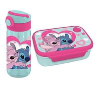 Diakakis Lilo & Stitch - Set per il pranzo per bambini, con contenitore per panini e borraccia da 500 ml, per scuola, viaggi, senza BPA