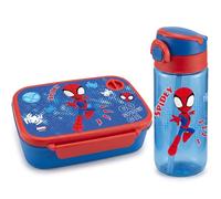Diakakis Marvel Spidey Kids Lunch Box & Water Bottle Set - BPA Free School Lunch Set per ragazzi e ragazze, 800 ml Sandwich Box & 500ml Bevande Bottiglia per scuola, viaggi e giornate fuori