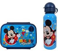 Diakakis Mickey Mouse - Set per il pranzo per bambini, con contenitore per sandwich e borraccia in alluminio da 500 ml, per scuola, viaggi, senza BPA