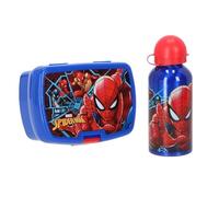 Diakakis Spiderman, set per il pranzo per bambini, con contenitore per sandwich e borraccia in alluminio da 500 ml, per scuola, viaggi, pranzo, senza BPA, motivo Spiderman