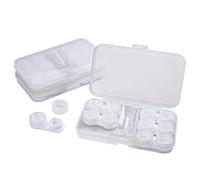 Diakey Confezione da 18 custodie trasparenti per lenti a contatto con 3 scatole portaoggetti, a prova di perdite, per occhi/colori, contenitore organizer con accessori per viaggi, uso quotidiano