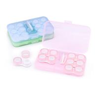 Diakey Confezione da 18 custodie trasparenti per lenti a contatto con 3 scatole portaoggetti, a prova di perdite, per occhi/colori, contenitore organizer con accessori per viaggi, uso quotidiano, 3