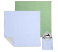 Diakey Confezione da 2 borse per il trucco in tessuto magico, autoadesive, 55 x 55 cm, antigraffio, per fotocamera e cosmetici, organizer aperto per articoli da toeletta da viaggio, verde e blu.