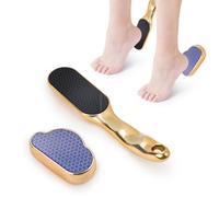 Diakey Confezione da 2 lime in vetro nano per rimuovere calli e pelle dura, per pelle morta, talloni screpolati, strumenti professionali per pedicure, oro